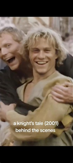 BTS of "A Knight’s Tale". Starring Heath Ledger, Paul Bettany, Rufus Sewell and more. #heathledger