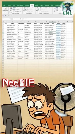 Organize Tables in Excel (Pro vs Noob) excelProTips