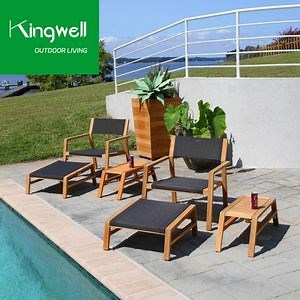 [Hot Item] Pool Side Teak Chaise Lounge Garden Furniture Outdoor Chairs for Hotel