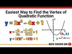 Easiest Way to Find the Vertex (h, k) of a Quadratic Function - Teacher Gon