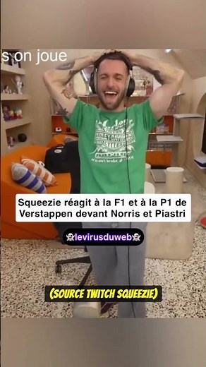 Squeezie réagit à la F1 et à la P1 de Verstappen devant Norris et Piastri #squeezie #verstappen #f1