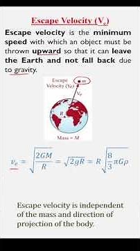 Escape Velocity | Gravitation I Quick Physics Concept