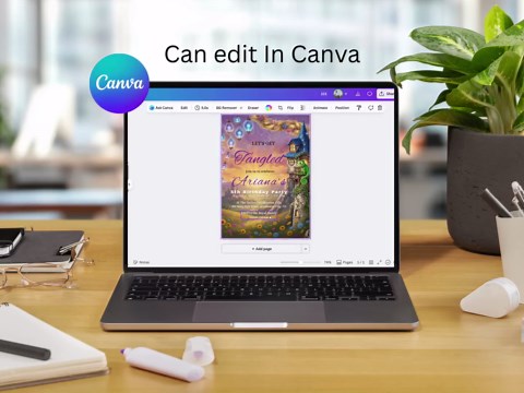 Tangled Princess Birthday Invitation, Rapunzel Inspired Party Invite, Fairytale Lantern Birthday Invitation, Girl Princess Party, Editable - Etsy