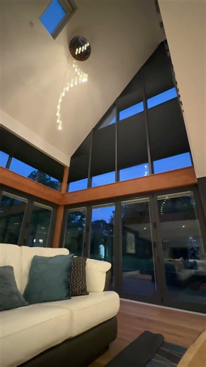 Automated Blinds for Large Triangular Windows | Satisfying Home Content | Luxury Homes