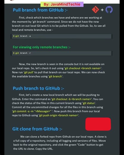 How to pull and push branch from GitHub??|#git |#github