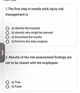 Questions on Needle Stick Injury Risk ManagementThe first ste... | Filo