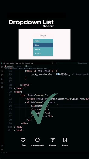 🎡 Dropdown List #css #html #javascript #animation #tutorial #list #how #tips #coding #webdesign #web