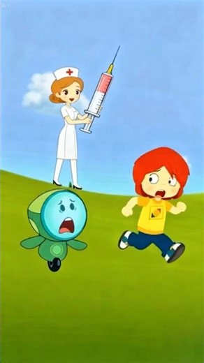 Buddybot and Ayas Are Avoiding the Needle #buddybot #ayas #needle #nurse #cartoon #cartoon