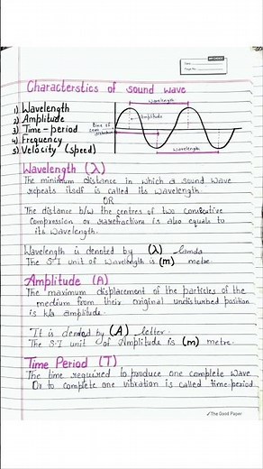 ch 5 sound physics class 9 handwritten notes | sound class 9 ncert notes