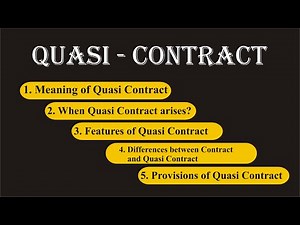 Quasi Contract | Indian Contract Act, 1872 | Law Guru