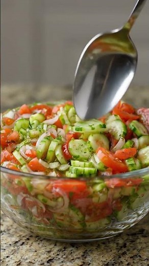 Fresh Marinated Cucumber, Tomato & Onion Salad