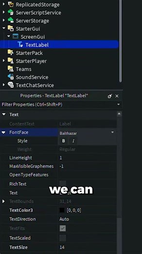❓ TextLabel FontFace, Style and Weight! Roblox GUI #shorts