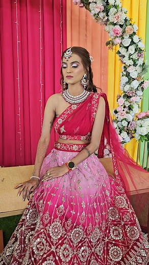 9.4K views · 160 reactions | Happiness is doing your college friend bridal makeup殺 D1 Sangeet bridal  Beautiful bride Karishma Karish Karishma Hira @Karishma Makeup Artist Nofiltermakeup Nov2025bride #makeup #hairstyle #anushkamakeupartist❤️ #bridebyanushka‍♀ | Anushka Makeup Artist | Facebook