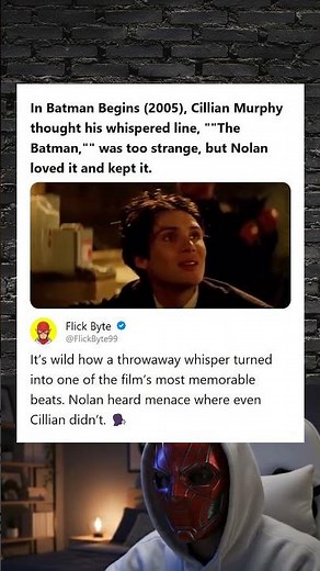 Batman Begins 2005 Cillian Murphys Whispered The Batman Line Kept by Nolan