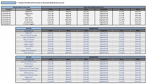 Random Meal Planner Excel | Weekly Meal Planning Spreadsheet | Digital Meal Organizer - Etsy