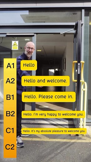 How do you greet a guest in English? Learn and improve your English with me! #learnenglish | The Grammar Goat
