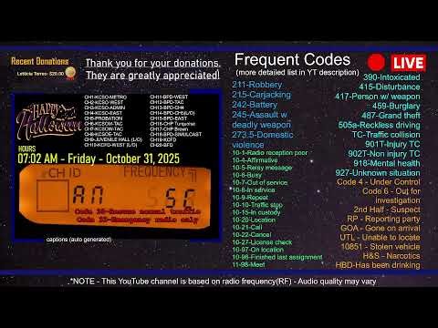 Bakersfield Scanner ⋅ 11/2 AM - 11/2 PM ⋅ 20 Channels with Channel ID