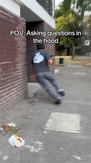 Why did he run like that? 😳😂 #thehood #ghetto #explore #chase #prank