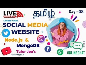 Social Media Project Live Code Node.js, MongoDB, JavaScript, CSS, HTML| Tutor Joe's Day-08