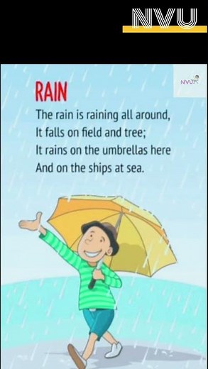 🌧️ Rain Is Raining All Around ☔ | Short Rain Poem for Kids | Nursery Rhyme 🎵