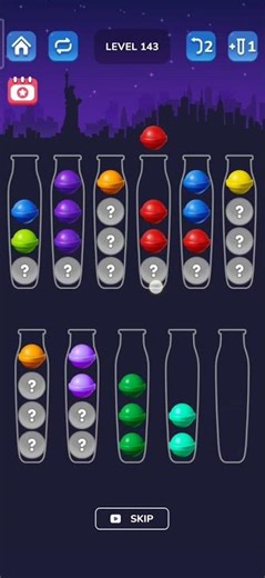 Ball sort puzzle level 143 #ballsortpuzzle #ballsortpuzzlegameplay #ballsort #ytshorts