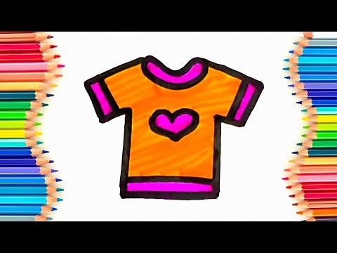 How to Draw Cute Heart Printed T-Shirts for Toddlers‪@JsLittleArt‬