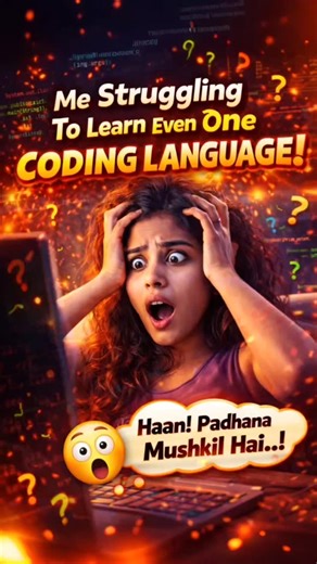 Bright future hub on Instagram: "Still Can’t Learn Even ONE Coding Language? 😵‍💫 Learning to code feels impossible sometimes 😓 Errors, confusion, self-doubt… been there? 💻🔥 👉 Watch till the end ❤️ Like if you relate 💬 Comment “YES” if coding scares you 🔁 Share with a coding beginner ➕ Follow for coding motivation & tips #codinglife #codingstruggle #programmingmemes #codingbeginner #learncoding"