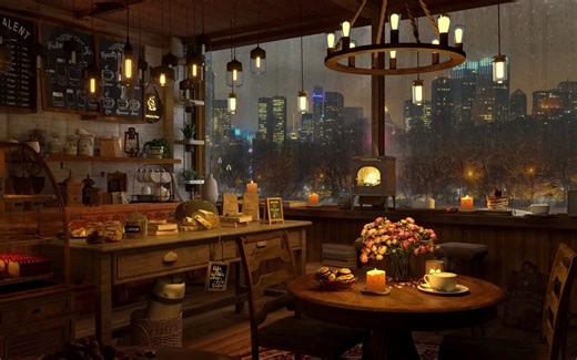 【ASMR咖啡厅氛围爵士乐】|舒适的咖啡店❄背景中的雨天有助于放松，学习，工作_哔哩哔哩_bilibili