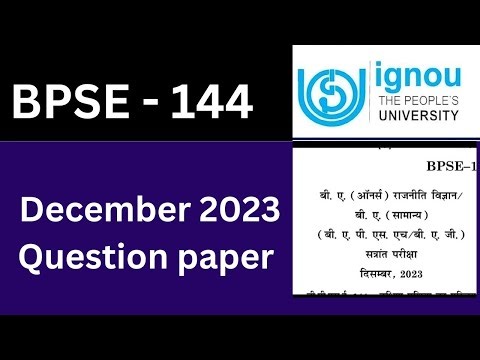 IGNOU BPSE 144 previous year question answer| BPSE 144 important questions