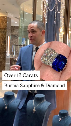 M.S. Rau Jewels on Instagram: "Among the world’s most coveted gemstones, untreated Burma sapphires represent the pinnacle of rarity and natural beauty. This exceptional ring centers a 6.83-carat untreated Burma sapphire, certified by both GIA and AGL, displaying the velvety blue hue that has made these stones legendary. Perfectly paired with a 6.04-carat cushion cut diamond graded H color and VS1 clarity by the GIA, the composition achieves remarkable harmony in both proportion and brilliance. T