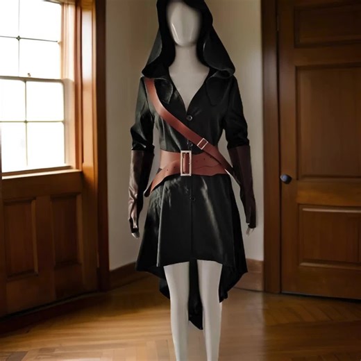 Medieval Warrior Woman Deep Green Cape, Viking Shadow Assassin Costume for Her, Moonlit Fighter Women Dress, Ren Fair Tunic, Hooded Cloak - Etsy