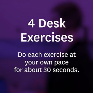 Happy Admin Professionals Day! Today we recognize all administrative professionals for their positive contributions to the workplace and the amazing work they do. For those who primarily work at a desk and struggle to find time to fit in exercise, we've got you covered. Try these four quick desk exercises, and don’t forget to get up and walk around a bit every hour. | EmblemHealth