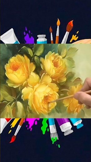 PAINTING YELLOW ROSES