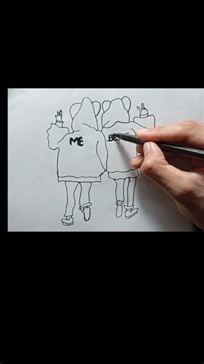 Me Bestie #drawing #art #shorts#viral #friendship