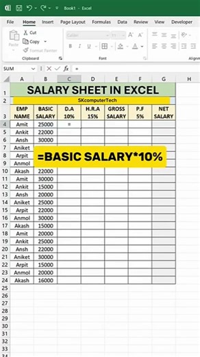 How to create salary chart in Excel’s 🤔 #excel #excelshortcuts #shorts #ytshorts #excel #pulllist