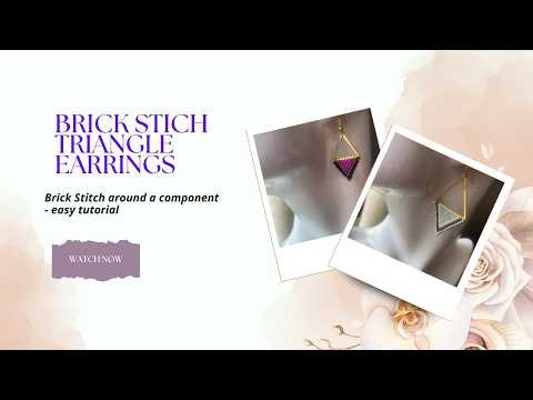 Brick Stitch Triangle Earrings