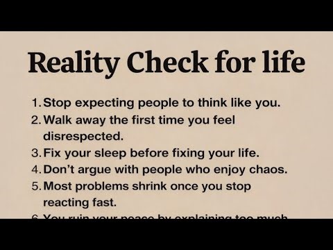 Reality check for life...