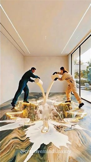 THIS FLOOR IS AMAZING! 😱🔥🧡#epoxy #diy #shorts