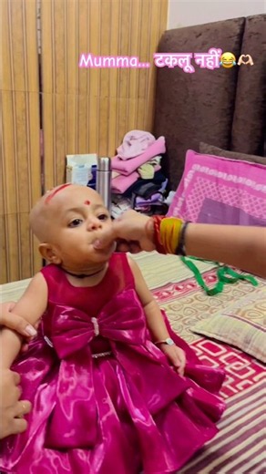 “टकलू नहीं… 😄❤️ But Riddhi’s Smile Says It All! | Cute Mundan Moments 🥹✨” #shorts #cute
