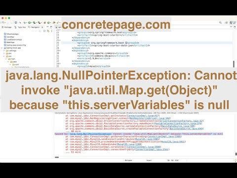 Cannot invoke "java.util.Map.get(Object)" because "this.serverVariables" is null