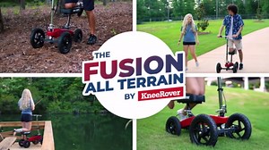 KneeRover ALL TERRAIN FUSION - 4 Wheel Knee Scooter, Heavy Duty, for Surgery Recovery and Injuries, Platinum Gray