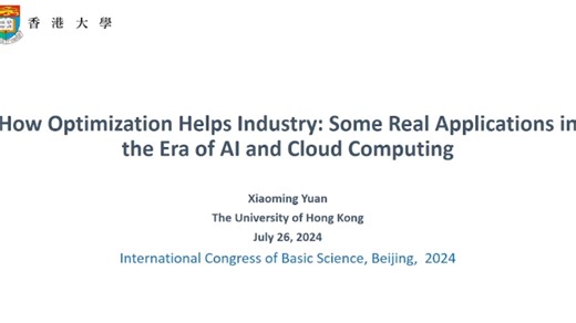 Xiaoming Yuan How Optimization Helps Industry Some Real Applications in the Era