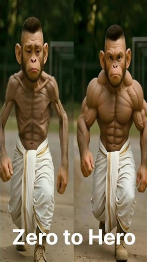 From Defeat to Victory: Raju vs The Wrestler 🥊🐒 #monkeycartoon #monkey #shortvideo