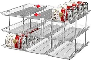 Can Storage Organizer Pantry and Canned Food Holders for Soup Can Goods Dispenser with Rack Clear 9-Pack
