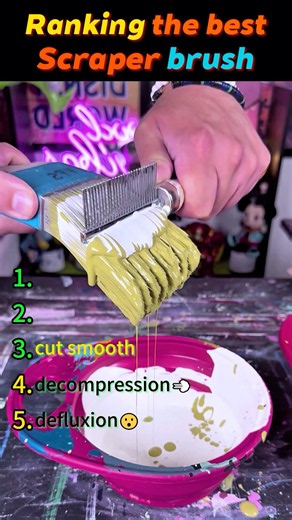 Have you ever struggled to clean clumpy paint off your brush unti tried this scraper hack#Funny#edit