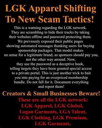 LGK Premium / LGK Apparel Warning to Public! #ScamAwareness