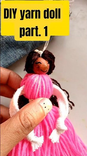 Easy DIY Yarn Doll 🌸 || diy doll with wool #diy #craft #ytshorts