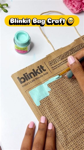 Blinkit Bag Craft Again 🥹🩷 #shorts #shortsviral #diy