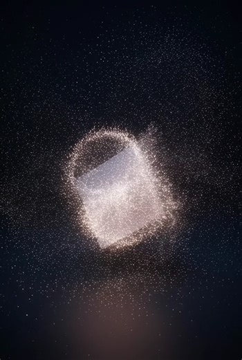 WstaR | “A cube exploding slowly into thousands of tiny glowing particles, slow motion, dark background, cinematic particle physics”... | Instagram
