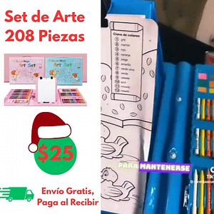 EXPLOTA TU CREATIVIDAD! 🎨 Set de Arte COMPLETO de 208 PIEZAS por SOLO $25! ¿Sueñas con crear obras maestras o buscas el regalo perfecto para un artista? ¡Tu búsqueda ha terminado! Este Set Profesional de 208 Piezas es todo lo que necesitas para dar vida a tu imaginación. Por un precio increíble, obtienes un estudio portátil con herramientas de alta calidad para dibujar, colorear, pintar y más. 🌟 ¿QUÉ INCLUYE ESTE SET IMPRESIONANTE? 🌟 ✔ ¡208 HERRAMIENTAS DIVERSE! Nunca te quedarás sin opciones